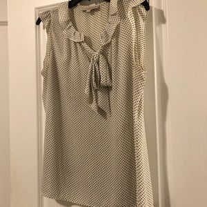 Ivory Loft polka dot ruffle tank